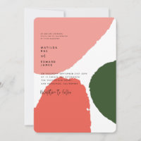 Modern abstraktes Rot, Rosa und Grün