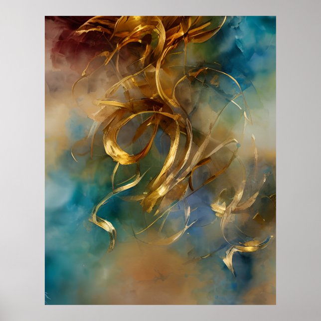 Modern Abstraktes Watercolor-Poster Poster (Vorne)