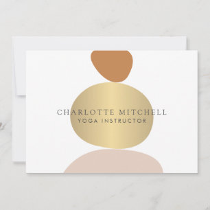 Modern Abstraktes Zen-Stones-Gold-Logo Mitteilungskarte