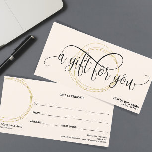 Modern abstraktes Zertifikat-Geschenkkarte-Logo