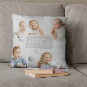 Modern Abuelo 4 Foto Grau Kissen