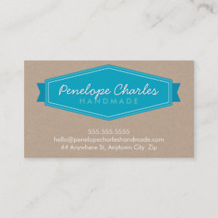 MODERN ABZEICHEN LOGO hell kühn türkisblau Visitenkarte