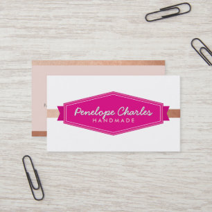 MODERN ABZEICHEN LOGO Vintages Monogramm Rosa Rosa Visitenkarte