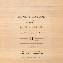 Modern Acrylic Arch Wedding Invitation Suite