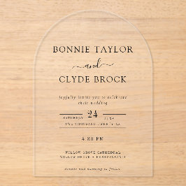 Modern Acrylic Arch Wedding Invitation Suite Acryleinladungen