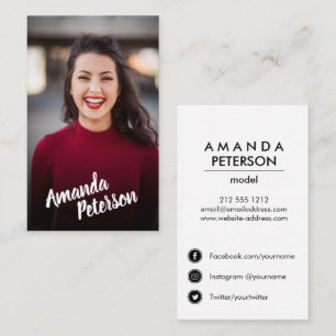 Modern Actor Model Dancer Foto Social Media Icons Visitenkarte