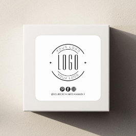 Modern add your logo small business social media quadratischer aufkleber