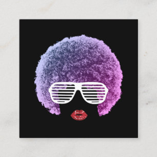Modern Afro Hair Beauty Girl Fashion Stylist Quadratische Visitenkarte