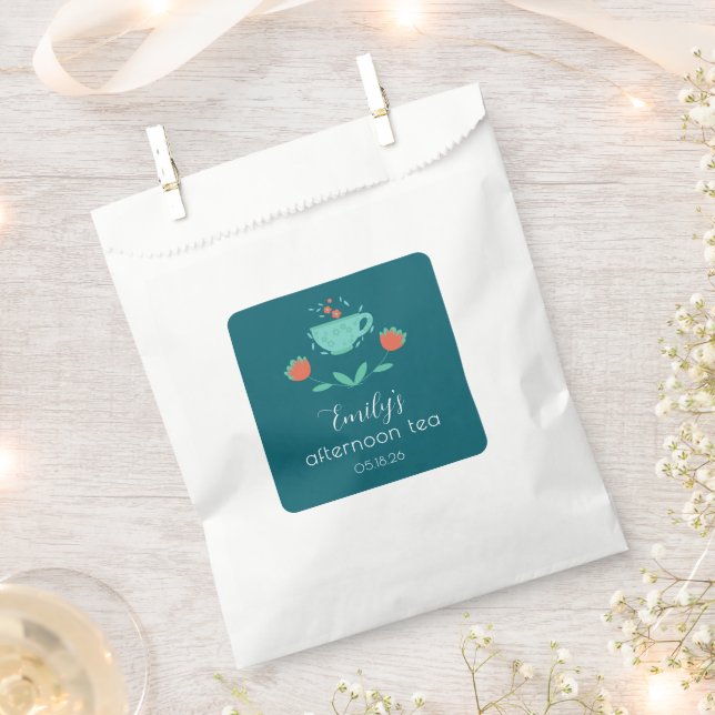 Modern–Afternoon Tea Party Favor Bag Geschenktütchen (Ausgeschnitten)