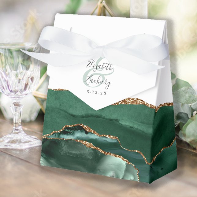Modern Agate Geode Emerald Green Gold Geschenkschachtel (Von Creator hochgeladen)