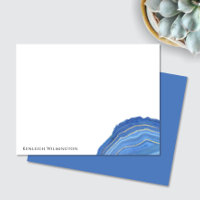 Modern Agate Marble Blue Gold Glitzer Geode