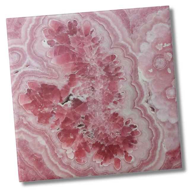 Modern Agate Marble Stone Pink Fliese (Trendy Stylish Modern Geode Stone Pink Ceramic Tile)