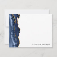 Modern Agate Navy Blue Gold Glitzer Marble Geode