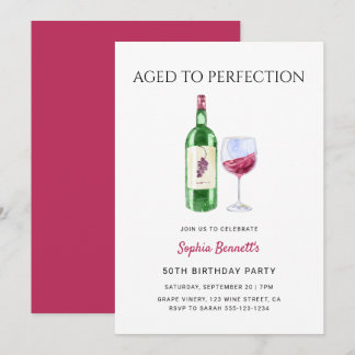 Modern Aged To Perfection Wine Birthday Party Einladung