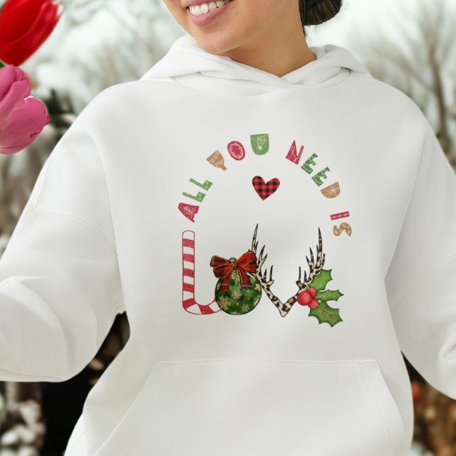Modern Alles, was du brauchst, sind Weihnachtsfrau Hoodie (Von Creator hochgeladen)
