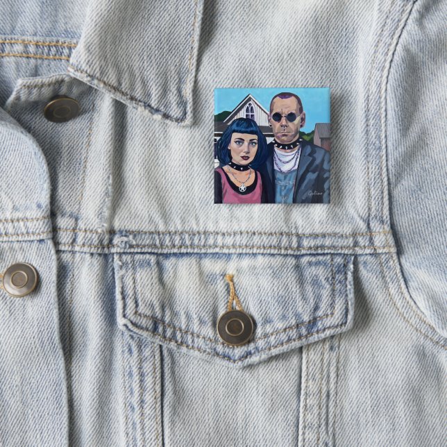 Modern American Gothic  Art- Grant Woods Inspired Button (Beispiel)