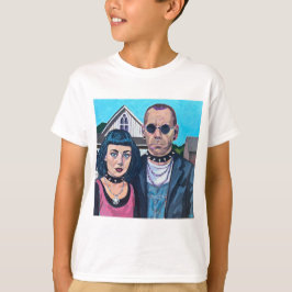 Modern American Gothic Art - Grant Woods Inspired T-Shirt
