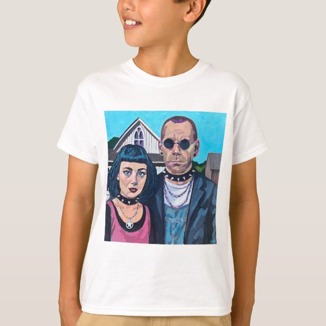 Modern American Gothic Art - Grant Woods Inspired T-Shirt (Vorderseite)