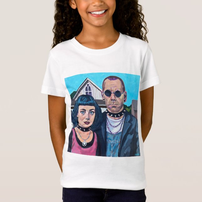 Modern American Gothic Art - Grant Woods Inspired T-Shirt (Vorderseite)