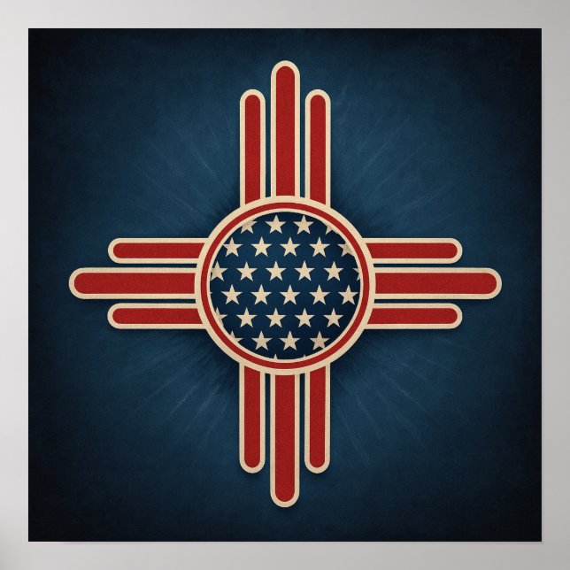 Modern American Zia Emblem – Bold Patriotic Southw Poster (Vorne)