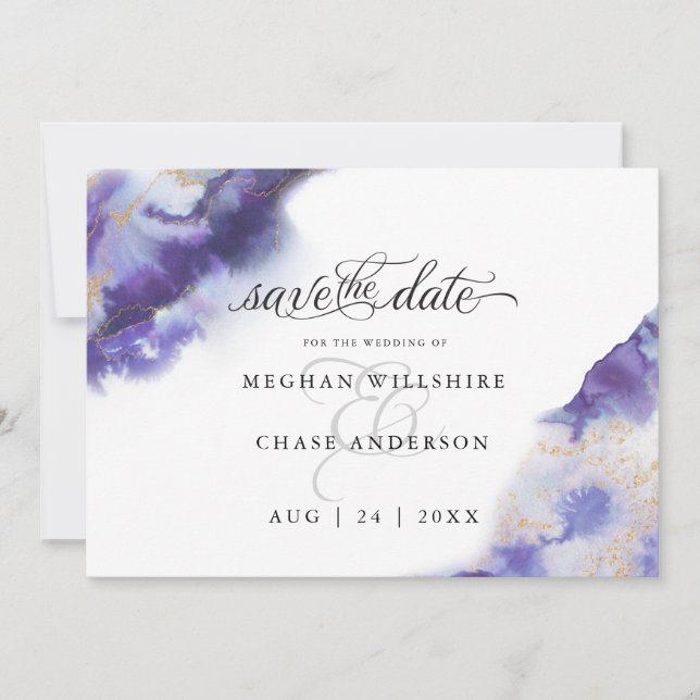 Modern Amethyst Watercolor Geode BarefootBride™ (Vorderseite)