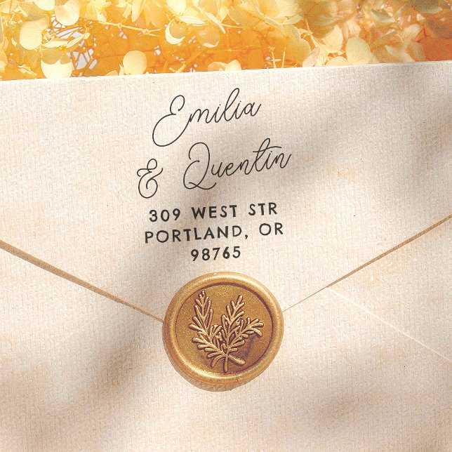 Modern Ampersand Retro Wedding Return Address Permastempel (Von Creator hochgeladen)