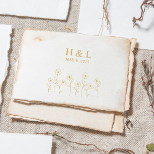 Modern and Minimalist Twig anf Wildflowers Design Gummistempel