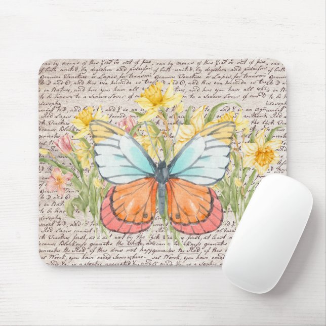 Modern and trendy kraft paper background Botanical Mousepad (Mit Mouse)