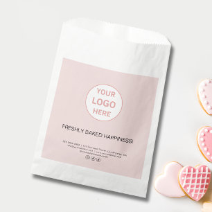 Modern angepasste Logo-Backen Pink Paper Bag Geschenktütchen