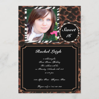 Modern Animal Print Sweet 16 Geburtstag Einladung