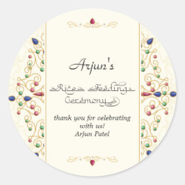 Modern Annaprashan First Rice Zeremonie Runder Aufkleber