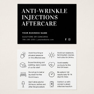 Modern Anti Wrinkle Injections  Aftercare Card 