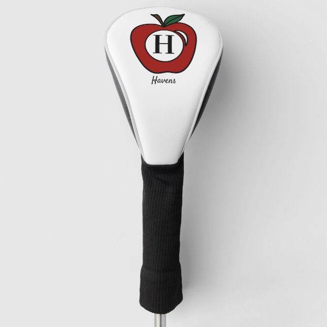 Modern Apple Fruchtmonogramm Golf Headcover (Vorderseite)