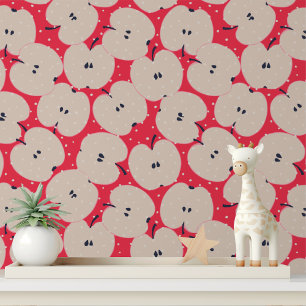 Modern Apple Fruit Red Pattern Tapete