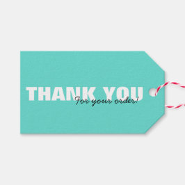 Modern Aqua Blue Vielen Dank für Ihre Bestellung Geschenkanhänger