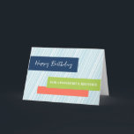 Modern Aqua Stripes Brother Birthday Karte<br><div class="desc">Geburtstagskarte für Bruder mit modernem türkisfarbenen Streifen Design und nachdenklichem Vers.</div>