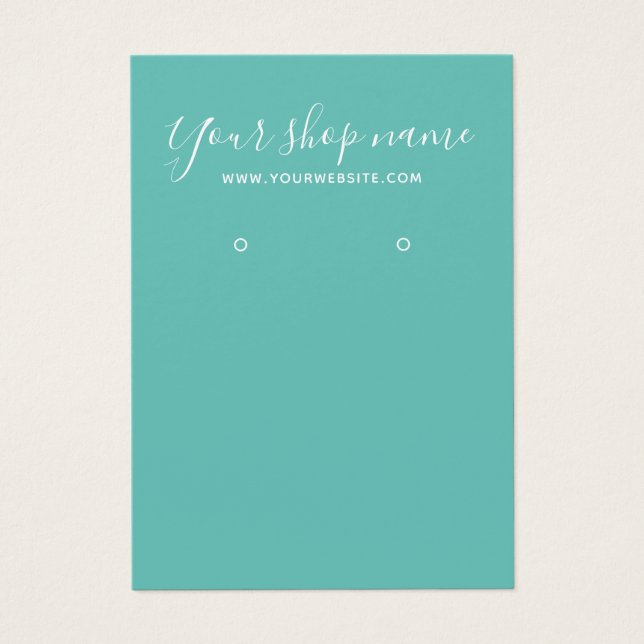 Modern aquamarine Ohrring-Display-Karte (Vorderseite)