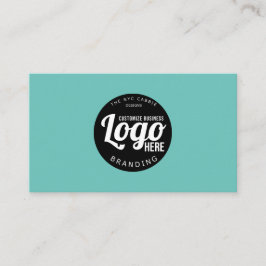 Modern Aquamarines einfaches Logo Visitenkarte
