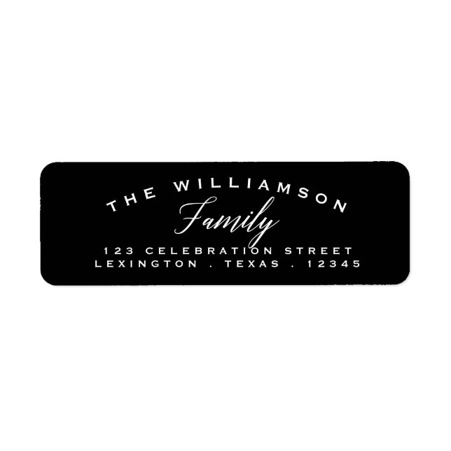 Modern Arch Address Label Black | weiß (Vorne)