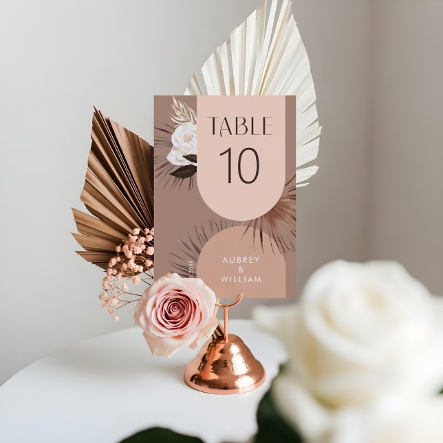 Modern Arch Bohemisch Chic Boho Wasserfarbe Floral Tischnummer (Modern Arch Bohemian Chic Boho Watercolor Florals Table Number)