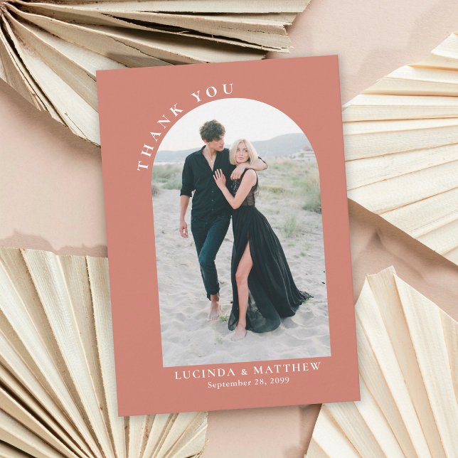 Modern Arch Boho Wedding Vielen Dank Dankeskarte (Von Creator hochgeladen)