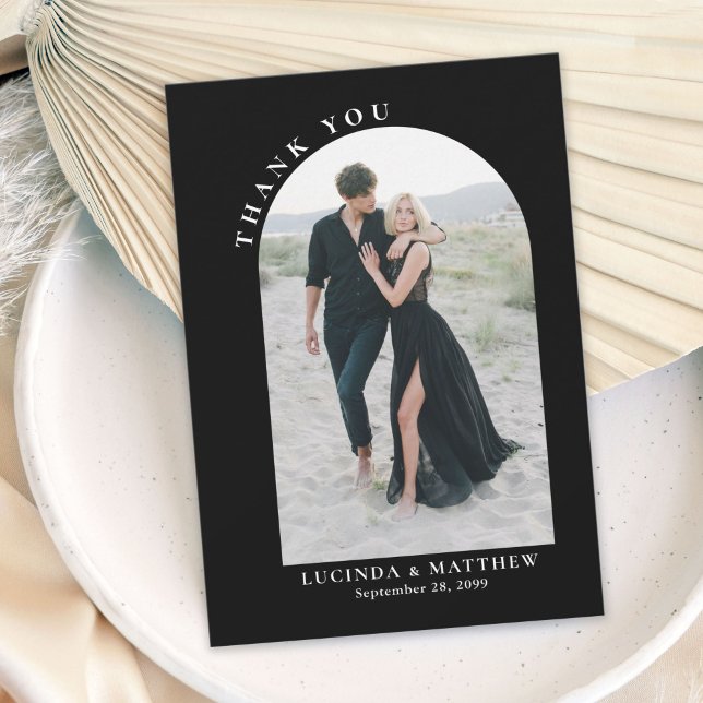 Modern Arch Boho Wedding Vielen Dank Dankeskarte (Von Creator hochgeladen)