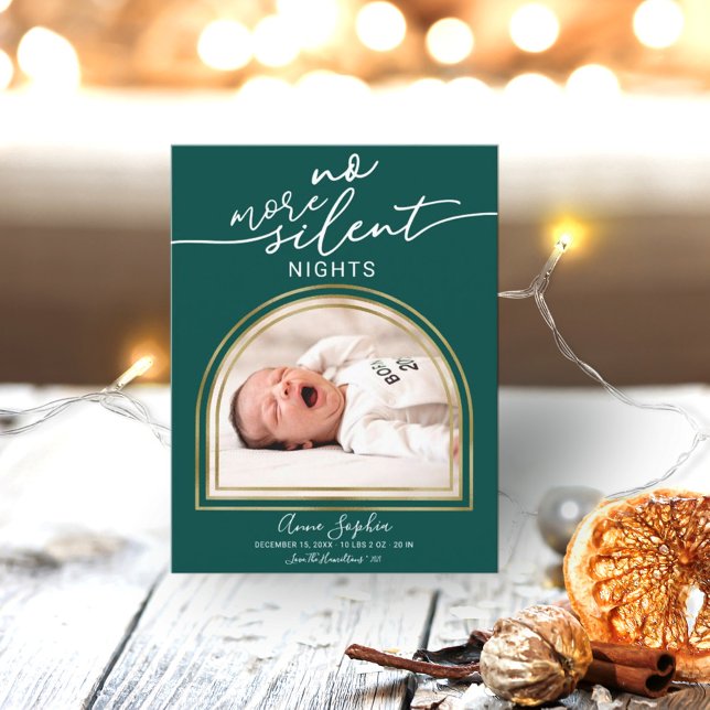 Modern Arch Frame Birth Announcement Feiertagspostkarte (Von Creator hochgeladen)