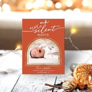 Modern Arch Frame Birth Announcement Feiertagspostkarte