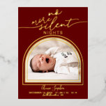 Modern Arch Frame Birth Announction Foil Postcard Folien Feiertagspostkarte<br><div class="desc">Moderne Kalligraphie,  Erzthema Weihnachtspostkarte. Einfach mit Ihren Daten personalisieren. BITTE BEACHTEN SIE: Für Hilfe bei Bestellungen,  Versand,  Produktinformationen usw. wenden Sie sich direkt an den Zazzle Kundenservice.</div>