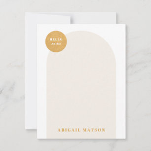 Modern Arch Frame Stationäre Note Card - Gelb