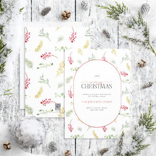 Modern Arch Gold Winter Greenery Frohe Weihnachten