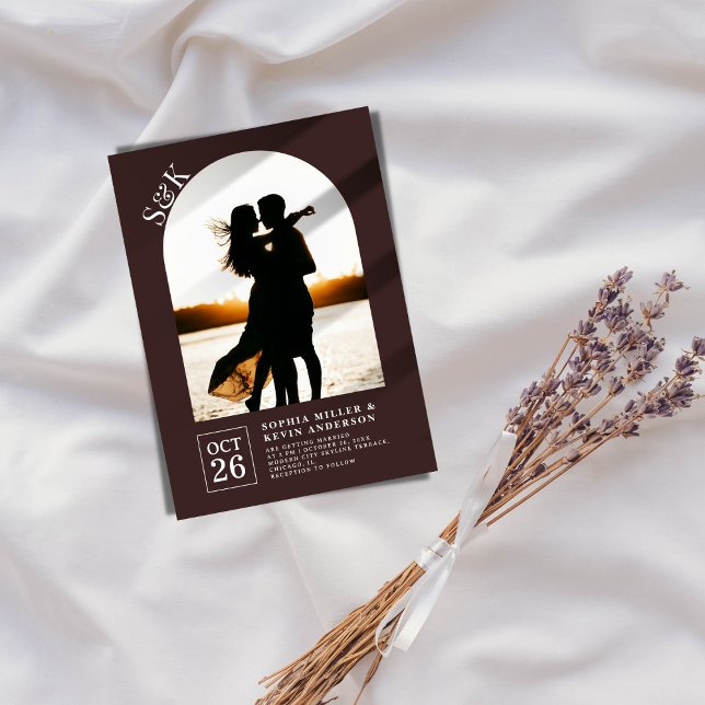 Modern Arch I Foto I Cocoa Brown I Wedding Einladung (Von Creator hochgeladen)