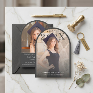 Modern Arch Photo Minimalist Graduation | PhotoPop Einladung