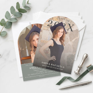 Modern Arch Photo Minimalist Graduation | PhotoPop Einladung